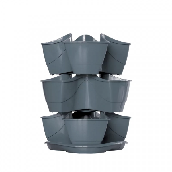 Prosperplast DKN300W-426U Coubi Herbal bloempot / kruidenpot toren met ophangketting  - 9 liter - antraciet