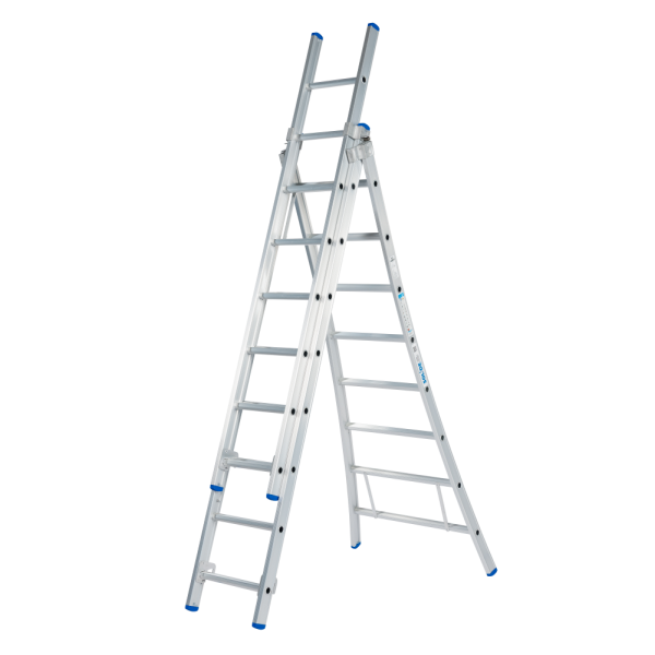 Solide DB08SP Reformladder / ladder - 3-delig - 3x8 sporten - open voet - ongecoat