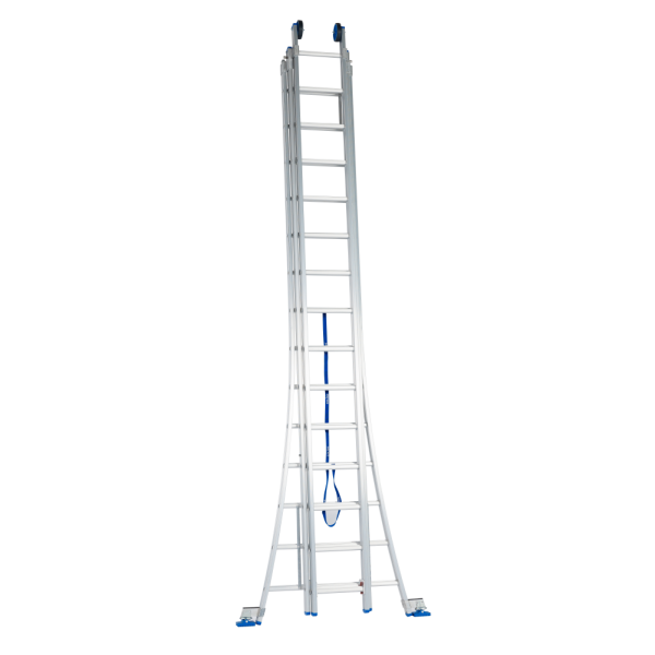 Solide DB14SP Bouwladder - 3-delig - 3x14 sporten - open voet - ongecoat