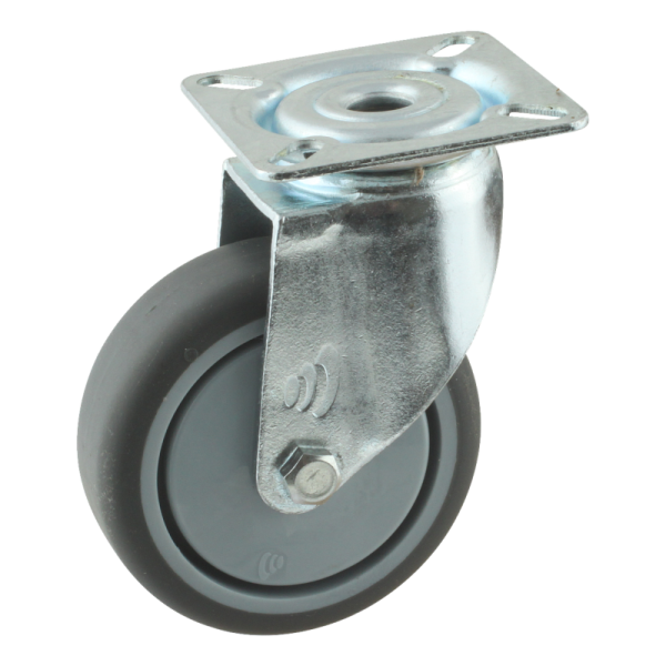 Novio serie 68-60 Zwenkwiel met plaatbevestiging - Ø75 mm - kogellager - rubber/TPE - 468.76.606.000