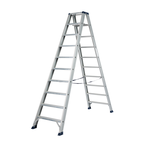 DAS DT10A Hercules ANO Dubbel trapladder - 2x10 sporten - geanodiseerd aluminium