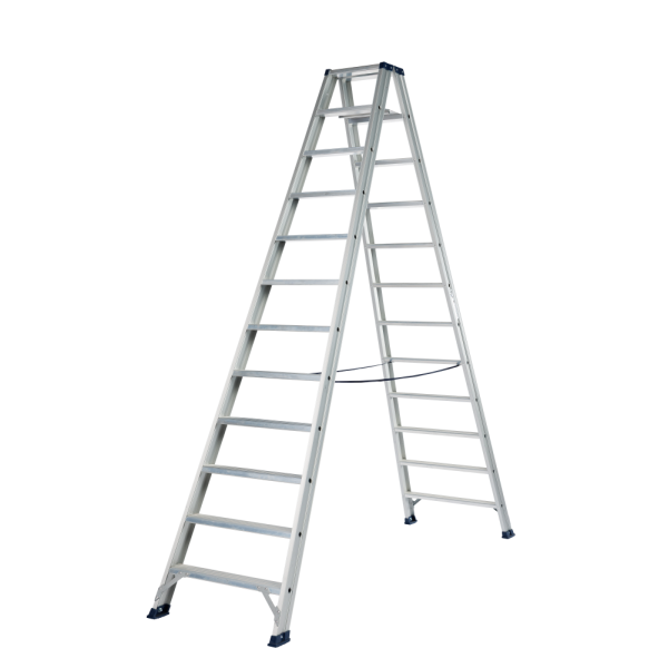DAS DT12A Hercules ANO Dubbel trapladder - 2x12 sporten - geanodiseerd aluminium