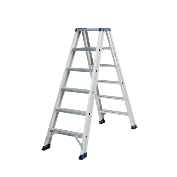 DAS DT6A Hercules ANO Dubbel trapladder - 2x6 sporten - geanodiseerd aluminium