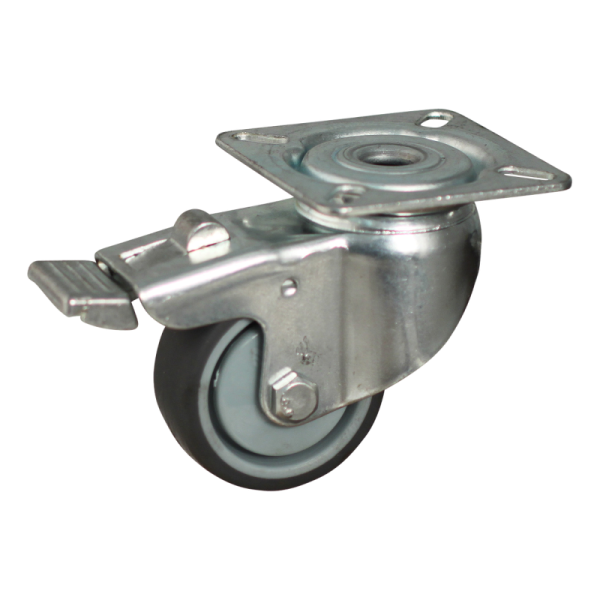 Novio serie 68-60 Zwenkwiel met plaatbevestiging - geremd - Ø50 mm - kogellager - rubber/TPE - 468.506.606.300