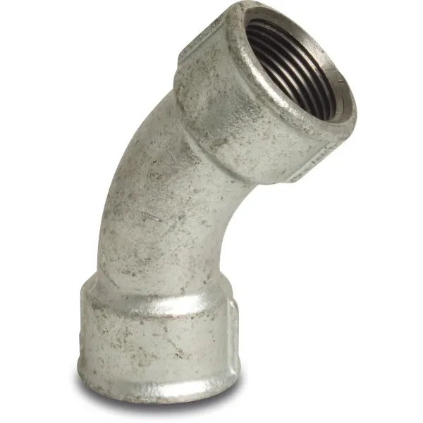 Profec Bocht 45&deg; nr.41 - gietijzer gegalvaniseerd - 25 bar - 2x binnendraad