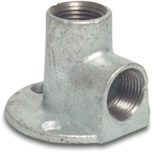 Profec Muurplaat 90&deg; nr.471 - gietijzer gegalvaniseerd - 25 bar - 2x binnendraad