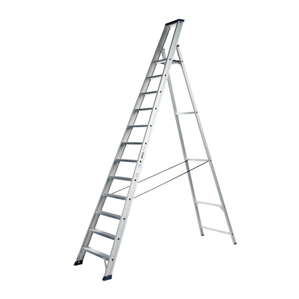 DAS ET12A Hercules ANO Enkele trapladder - 1x12 sporten - geanodiseerd aluminium