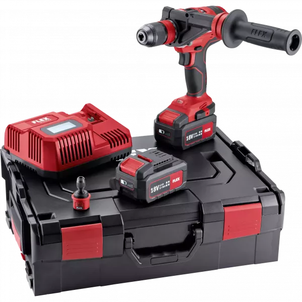 Flex DD 4G 18.0-EC/5.0 Set Accu boor- schroefmachine - 2x 18V, 5.0 Ah - 4 snelheden - koolborstelloos - L-BOXX® - 482757