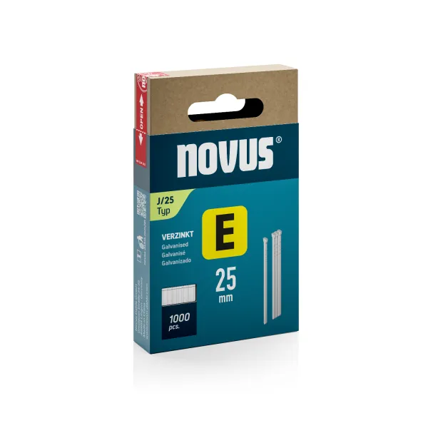 Novus Nagels / spijkers - E type J - 25 mm - 1000 stuks - 044-0091