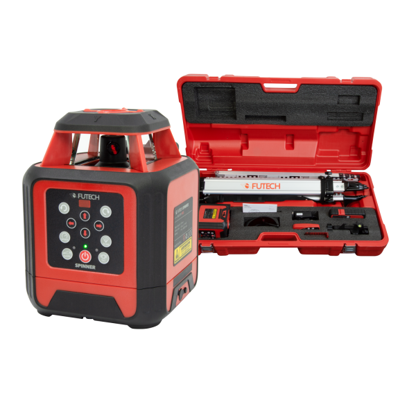 Futech SPINNER RED caseset Rotatielaser met Gyro rood ontvanger - rood - 062.03R.1E.CS