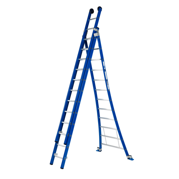 DAS G312B Atlas Reformladder / ladder - 3-delig - 3x12 sporten - blauw