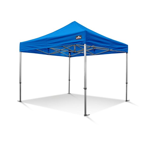 Grizzly GO-WORK40 Easy-up doorwerktent / partytent - 3x3 meter - aluminium frame - blauw doek