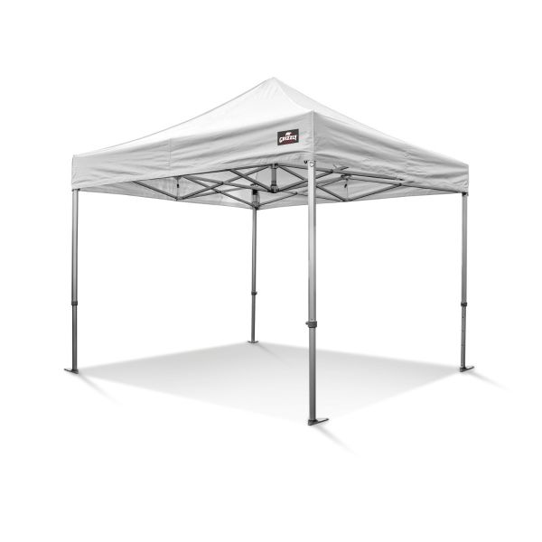 Grizzly GO-WORK40 Easy-up doorwerktent / partytent - 3x3 meter - aluminium frame - wit doek