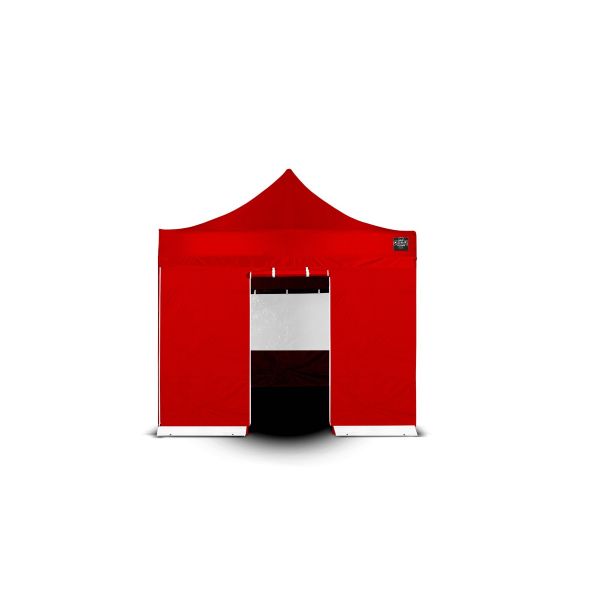 Grizzly GO-WORK Easy-up doorwerktent zijwand met ingang - 3 meter - rood