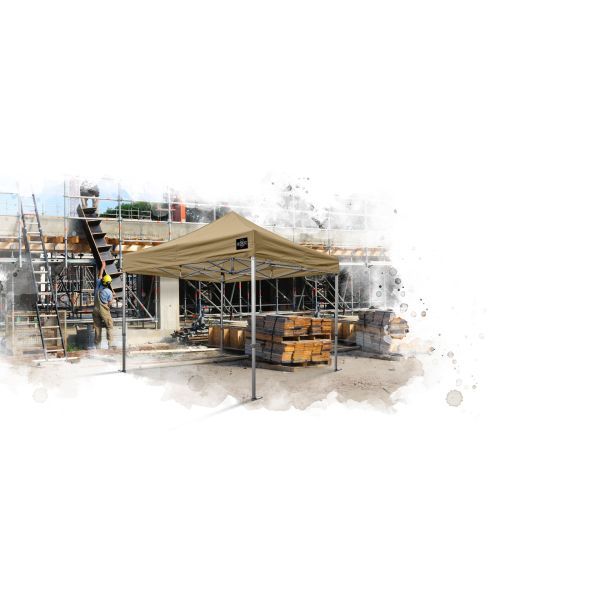 Grizzly GO-WORK Doorwerktent / partytent - 3x3 meter - staal frame - zand doek - GOW33S