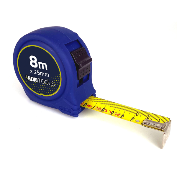 Hevu Tools Rolbandmaat - 8 meter x 25 mm - stalen band - ABS