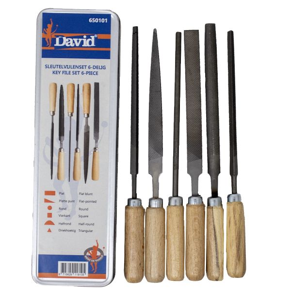 David Sleutelvijlen set - 6-delig - in blik