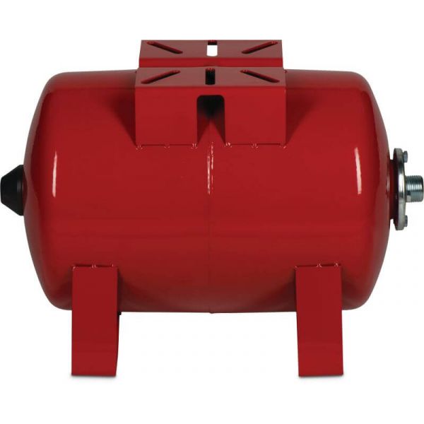 Profes Horizontaal hydrofoorketel - 24 liter - 1" buitendraad - 10 bar - staal rood