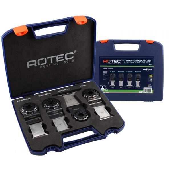 Rotec 517 Invalzaagbladenset - starlock - hout en metaal - 4-delig - 517.9000