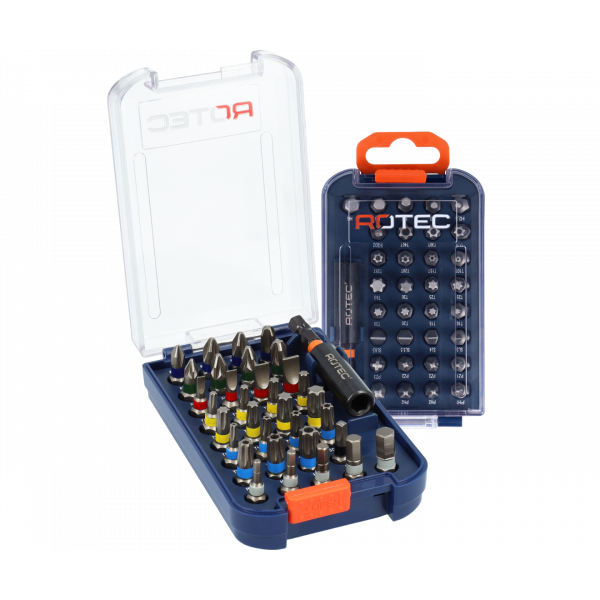 Rotec 827 OPTI-LINE Bitset met bithouder - PH, PZ, TX, SL, HEX, T-T en SQD - 34-delig - 827.9205