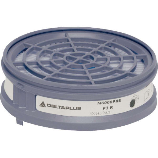 Delta Plus M6000 PREP3 Voorfilter filterpatronen P3 tbv M6200 of M6400 jupiter halfgelaatmasker - set á 2 stuks