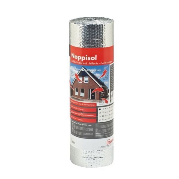 Mac Lean Noppisol enkelzijdige noppenfolie - 60 cm x 6 meter - zilver - 1200000