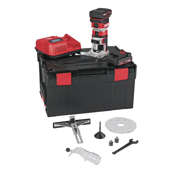 Flex CER 18.0-EC/2.5 Set Accu Kanten- en bovenfrees - 2x 18V, 2.5 Ah accu - L-BOXX&reg; - 531635