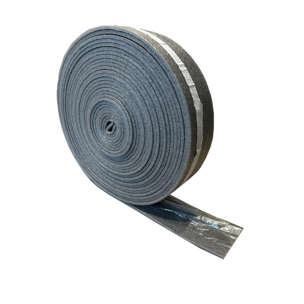 Mac Lean Randisolatiestrook met plakrand - 8 mm - 15 cm x 25 m¹ - grijs - 0604010