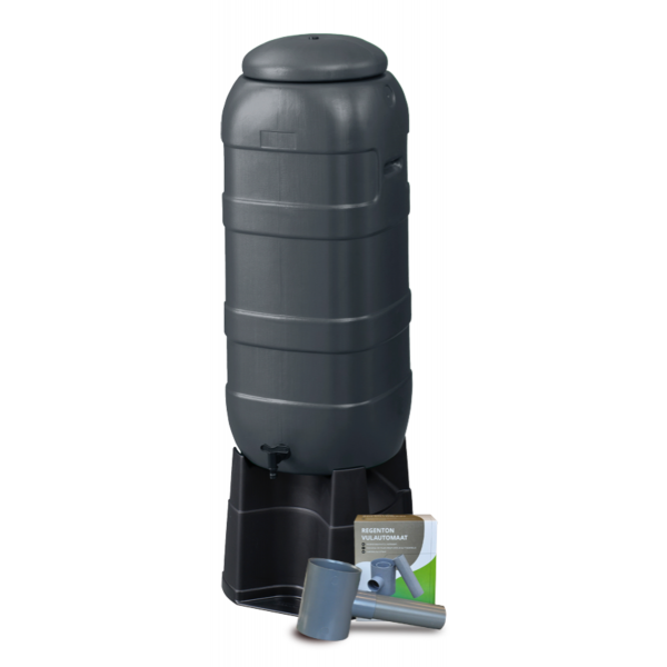 Harcostar ACTIE Mini rainsaver regenton + voet en vulautomaat - 100 liter - antraciet