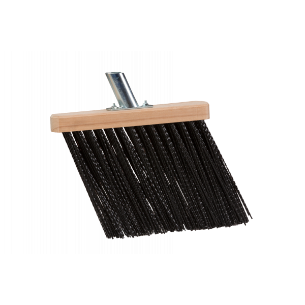 Hevu Tools Gootbezem / stalbezem - zwart kunststof gegolfd - 30 cm