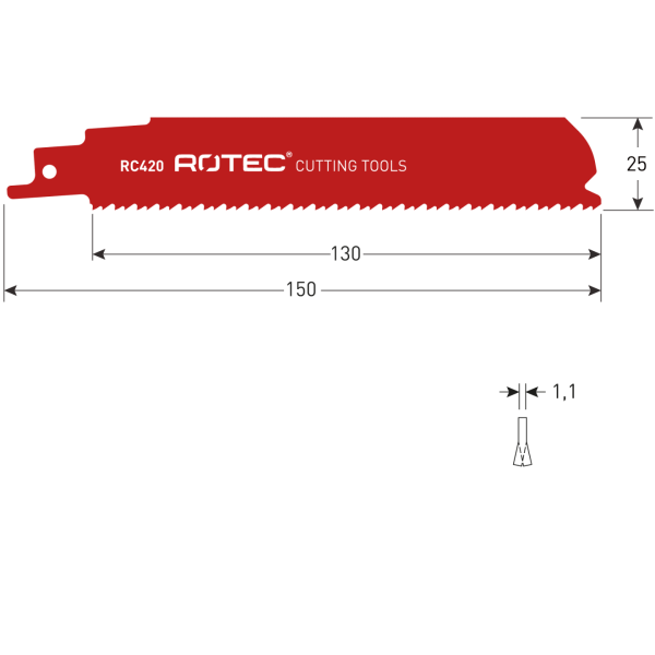 Rotec Reciprozaagblad RC420 - 525.0420