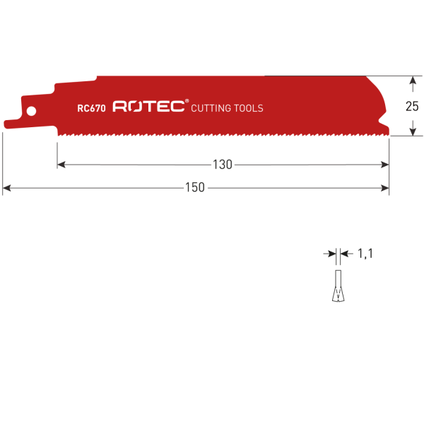 Rotec Reciprozaagblad RC670 - 525.0670