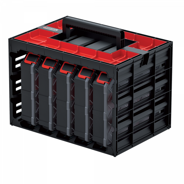 Kistenberg KTC30256S Tager case opbergkast met 5 uitneembare organizers - scheidingswanden - zwart