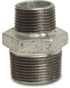 Profec Verloopnippel nr.245 - gietijezer gegalvaniseerd - 25 bar - buitendraad x buitendraad