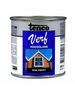 TencoVerf Dekkend hoogglans - zwart RAL 9005 - 250 ml - 11270201