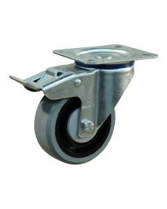 Novio serie 14-15 Zwenkwiel geremd met plaatbevestiging - Ø100 mm - kogellager - rubber/TPE - 214.106.156.500