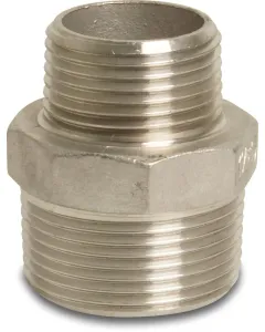 Profec Verloopnippel nr.245 - RVS - 16 bar - buitendraad x buitendraad