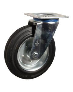 Novio serie 02-15 Zwenkwiel met plaatbevestiging - Ø200 mm - rollager - rubber/TPE - 202.202.156.000