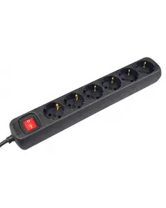 VB Tafelcontactdoos met schakelaar - 6-voudig - 1,5 meter 3x1,5 mm² - zwart