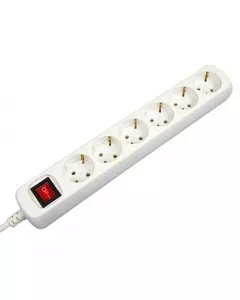 VB tafelcontactoos met schakelaar - 6-voudig - 1,5 meter 3x1,5² - wit