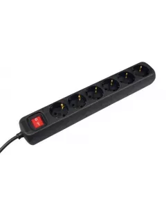 VB Tafelcontactdoos met schakelaar - 6-voudig - 3 meter 3x1,5 mm² - Zwart