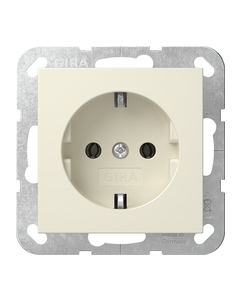 Gira 446601 Wandcontactdoos met randaarde - crème wit glanzend
