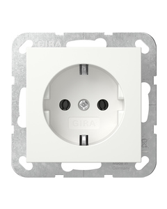 Gira 446627 Wandcontactdoos met randaarde - zuiver wit mat