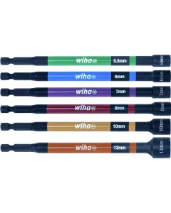 Wiha 7044C Magnetische dopsleutels / dopbitset met kleurcodering - 150 mm - 6-delig - 47035
