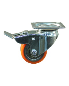 Novio serie 28-23 Zwenkwiel geremd met plaatbevestiging - Ø50 mm - kogellager - PU/TPU - 228.036.236.625