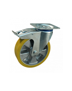 Novio serie 29-15 Zwenkwiel geremd met plaatbevestiging - Ø160 mm - kogellager - PU/TPU - 229.166.156.552