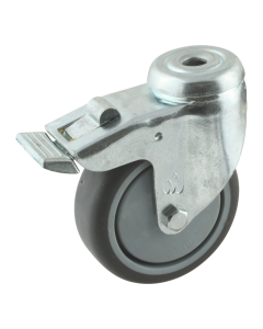 Novio serie 68-60 Zwenkwiel geremd met boutgat bevestiging - Ø75 mm - kogellager - rubber/TPE - 468.756.600.300