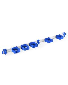 Toolflex ONE Aluminium rail met 5 gereedschapshouders - 940 mm - Ø15-35 mm - blauw