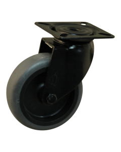 Novio serie 68-60 Zwenkwiel met plaatbevestiging - Ø75 mm - glijlager - rubber/TPE - 468.751.606.001