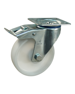 Novio serie 34-15 Zwenkwiel geremd met plaatbevestiging - Ø125 mm - rollager - kunststof - 234.122.156.535